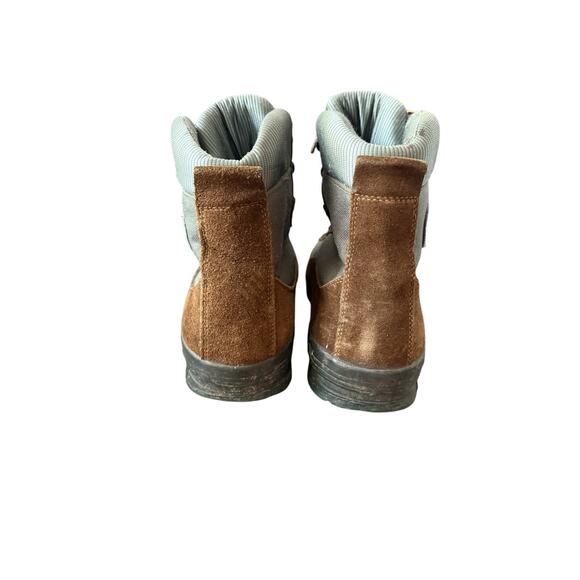 Tecnica Trekking Hiking Cervino Boots Gore-Tex Brown Suede Green Canvas Mens 11 - Picture 4 of 6